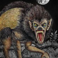 Drawing of the Filipino werewolf Sigbin