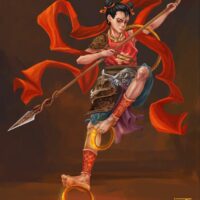 Modern art of Nezha, The Chinese Child God of Courage and Mischief