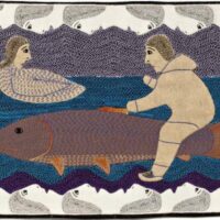 Mythlok - Kiviuq embroidery Canadian Fine Art resale market