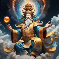 Chinese supreme god Shangdi among the clouds