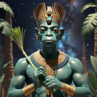 "Ancient Egyptian deity Heh, embodiment of eternity."