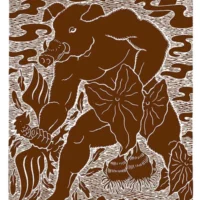 "Legendary shape-shifter Kamapuaʻa, half-man and half-hog of Hawaii."