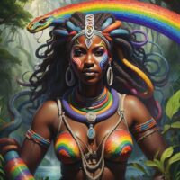 Illustration of Ayida Weddo, the serpent deity.