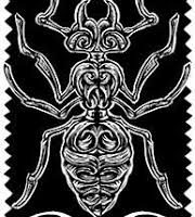 "Illustration of Azcatl, the Giant Ant, showing detailed anatomy and aggressive posture."