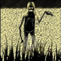 "Illustration of Baak, the Water Demon, in a dynamic pose with flowing water and glowing eyes."