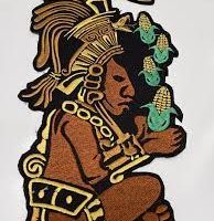 Artistic illustration of Hun Hunahpu, symbol of maize and life.