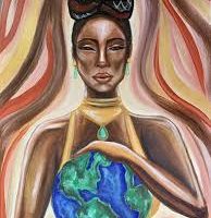 Mythlok - Mawu painting Painting of Mawu, the goddess of creation and balance.