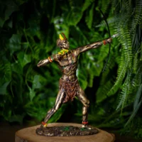 Figurine of Ox&oacute;ssi, the forest deity, crafted with traditional details.