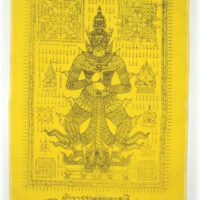 "Talisman featuring Thao Wessuwan, the Guardian of Wealth, used for protection and good fortune."