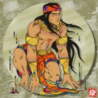 Modern digital art of Barangaw spreading a brilliant rainbow.