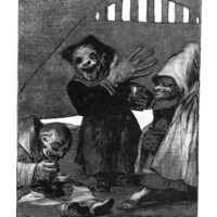 Traditional sketch of the Black Duwende with eerie features