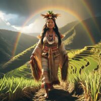 Digital creation depicting Bugan, the revered goddess of fertility and life