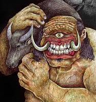 Illustration of Bungisngis, a one-eyed creature from Filipino folklore