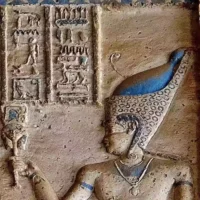 Ancient depiction of Ihy, Egyptian god of music, shown with a sistrum.