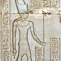 Hieroglyphic depiction of Ihy, divine child of music and celebration.