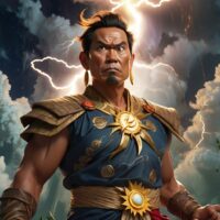 Mythical portrayal of Kaptan,as sky and sea respond to his will.