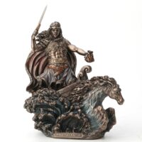 Miniature figurine of Manann&aacute;n Mac Lir wearing a flowing cloak.