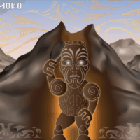 Artistic interpretation of Ruaumoko blending natural elements like fire, stone, and motion.
