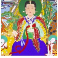 Mythlok - Samsin Halmeoni old Artwork of Samsin Halmeoni, goddess of childbirth, surrounded by symbols of fertility and new life