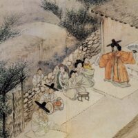 Mythlok - Samsin Halmeoni traditional Illustration of Samsin Halmeoni, the Korean goddess of childbirth, blessing a newborn with protective energy.