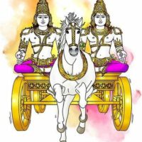 Drawing of the twin gods Ashvins