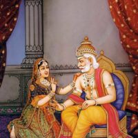 Classic painting of King Dasharatha