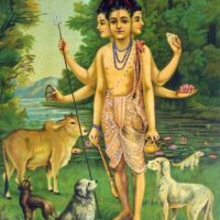 Painting of Indian god Dattatreya