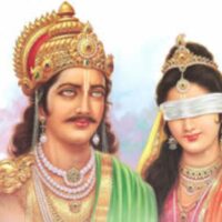 Mythlok - Dhritarashtra painting Painting of the blind king Dhritarashtra with Gandhari
