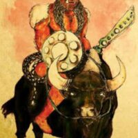 Mythlok - Erlik Khan art A drawing of the Turkic and Mongolian God of the Underworld, Erlik Khan