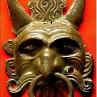 Mythlok - Erlik Khan door knocker A door knocker in the shape of the Turkic and Mongolian God of the Underworld, Erlik Khan