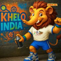 Indian hybrid Gajasimha as mascot for Khelo India