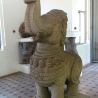 Stone sculpture of the Indian hybrid Gajasimha