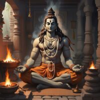 An image of Grihapati, a serene avatar of Lord Shiva depicted as a wise householder sage.