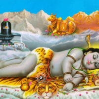 Painting of Grihapati, the Avatar of Shiva as a baby