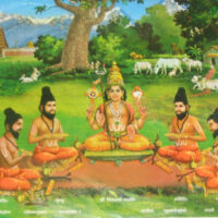 Mythlok - Kashyapa art Painting of Rishi Kashyapa with his disciples