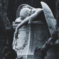 Marble carving of Greek goddess Oizys