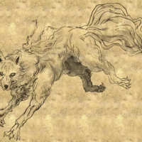 Drawing of The Japanese Thunder Beast Raiju