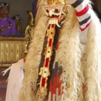 A traditional dancer dressed as the Rangda