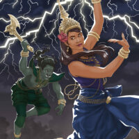 Modern art of the Cambodian Thunder god Ream Eyso