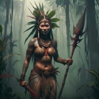 Image of Ynaguinid, the Goddess of Poison, cloaked in dark vines and surrounded by venomous mist.