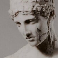 A marble statue of the Greek Spirit Achlys