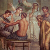 A painting including the Greek queen Alcestis