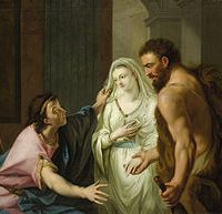 A painting including the Greek queen Alcestis