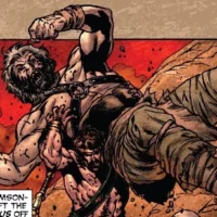 Comic strip featuring the Greek Giant Alcyoneus