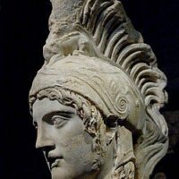 Stone bust of the Greek god Ares