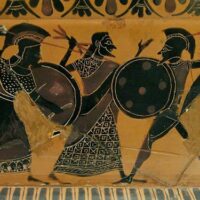 Pottery painting of the Greek god Ares