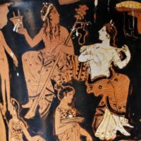 Pottery painting of Ariadne with Bacchus