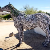 Modern sculpture of the Greek horse Arion