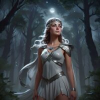 Image of Artemis, the Greek goddess of the hunt and moon.