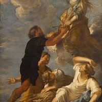 Painting showing Astraea the Greek goddess